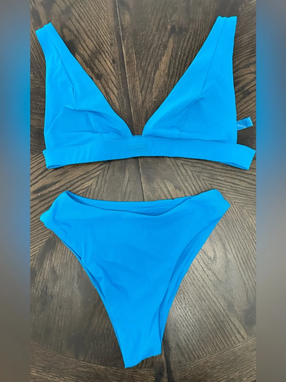 SKIMSPlunge Swim Plunge Top & Mid Weight Bottom Bikini Turquoise